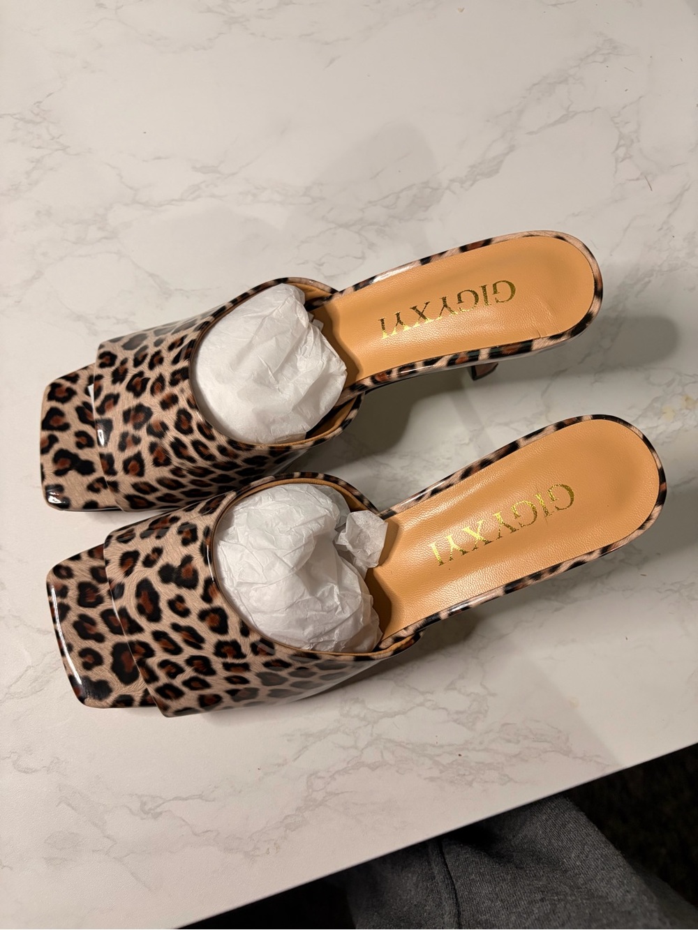 Leopard Print Open-Toe Slide Mules - Brown Leopard